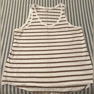 Gap Tan/brown & white striped Tank Top XL